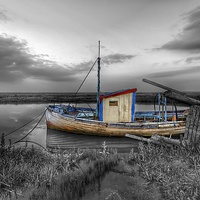 Buy canvas prints of Fishing boat at Thornham in Norfolk by Gary Pearson