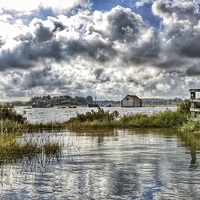 Buy canvas prints of Spring high tide at Thornham Staithe by Gary Pearson