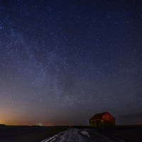 Buy canvas prints of  The old coal barn under the Milky Way by Gary Pearson