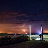 Buy canvas prints of Under the stars at Brancaster Staithe in Norfolk by Gary Pearson