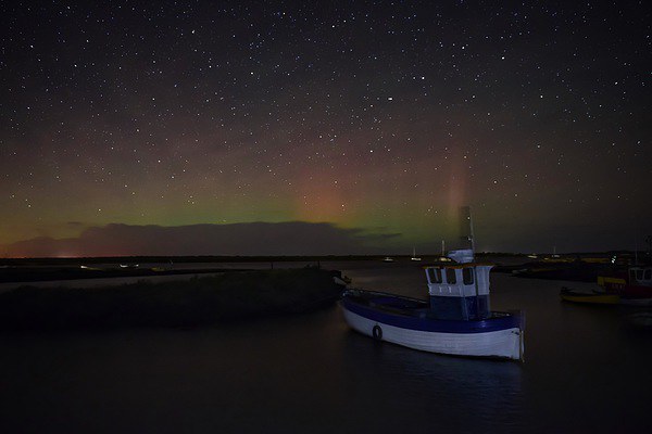  The Northern lights come to Brancaster Staithe 18 Picture Board by Gary Pearson