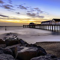 Buy canvas prints of Dawn at Southwold pier 1 by Gary Pearson