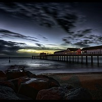 Buy canvas prints of Between night and day - Southwold pier by Gary Pearson