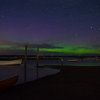 Buy canvas prints of The Northern lights over Brancaster Staithe (2) by Gary Pearson