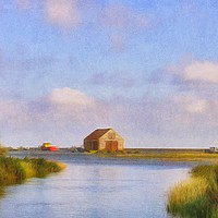 Buy canvas prints of High tide at the Thornham Staithe by Gary Pearson