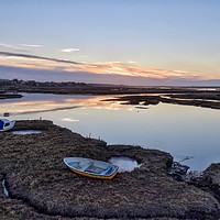 Buy canvas prints of Sunset over the marsh and Brancaster Staithe  by Gary Pearson