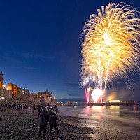 Buy canvas prints of Cromer New Year fireworks by Gary Pearson
