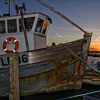 Buy canvas prints of Lord Sam LN86 at sunset - Brancaster Staithe       by Gary Pearson