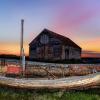 Buy canvas prints of Sunset at Thornham  by Gary Pearson