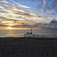 Buy canvas prints of Sunset from Heacham South beach  by Gary Pearson