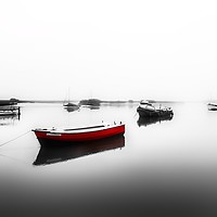 Buy canvas prints of A misty morning at Burnham Overy Staithe in Norfol by Gary Pearson