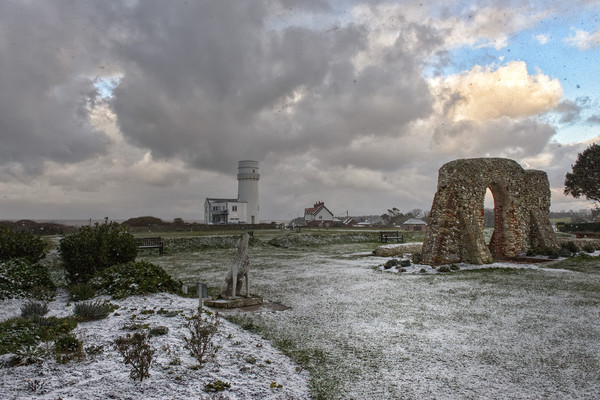 A snowy scene at Hunstanton  Picture Board by Gary Pearson