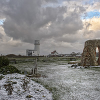 Buy canvas prints of A snowy scene at Hunstanton  by Gary Pearson