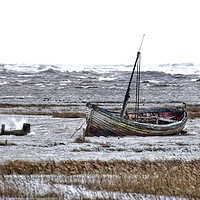 Buy canvas prints of A high tide on a windy day at Thornham  by Gary Pearson