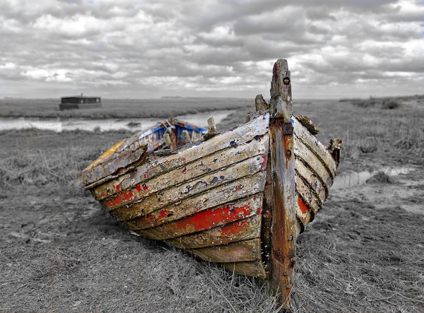 The old boat wreck - Burnham Norton Picture Board by Gary Pearson