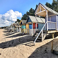 Buy canvas prints of Wells-next-the-Sea beach huts by Gary Pearson
