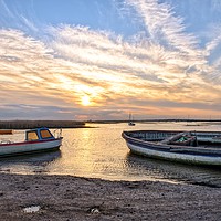 Buy canvas prints of Sunset at Brancaster Staithe in Norfolk            by Gary Pearson