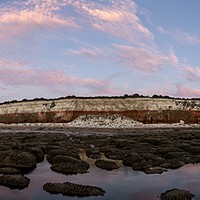 Buy canvas prints of Hunstanton cliffs panorama by Gary Pearson