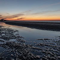 Buy canvas prints of Last colours of sunset on Brancaster beach by Gary Pearson