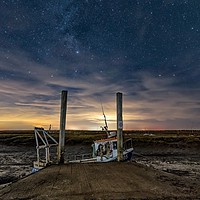 Buy canvas prints of Moored under the stars at Brancaster Staithe  by Gary Pearson