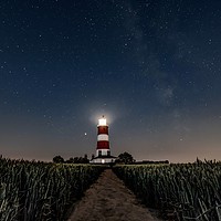 Buy canvas prints of Happisburgh lighthouse under the stars 1 of 2 by Gary Pearson