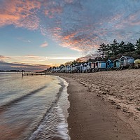 Buy canvas prints of Beach huts at sunrise on beautiful Wells beach by Gary Pearson