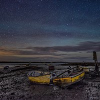 Buy canvas prints of Waiting for the tide under the stars at Brancaster by Gary Pearson