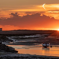 Buy canvas prints of Sunset over Brancaster Staithe in Norfolk  by Gary Pearson