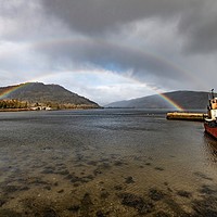 Buy canvas prints of A double rainbow over Loch Fyne in Scotland  by Gary Pearson