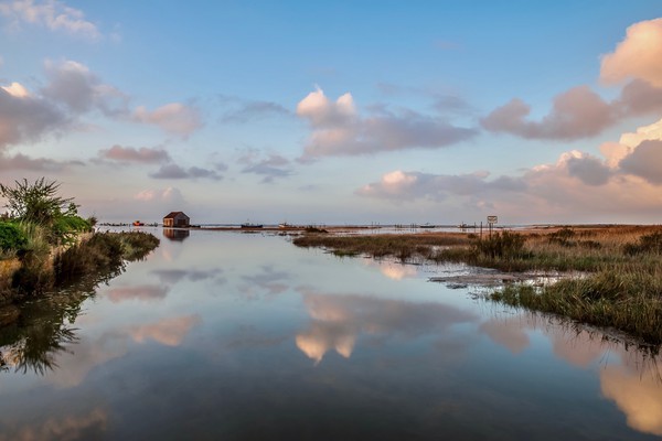 Reflections of sunset in a high Spring tide - Thor Picture Board by Gary Pearson