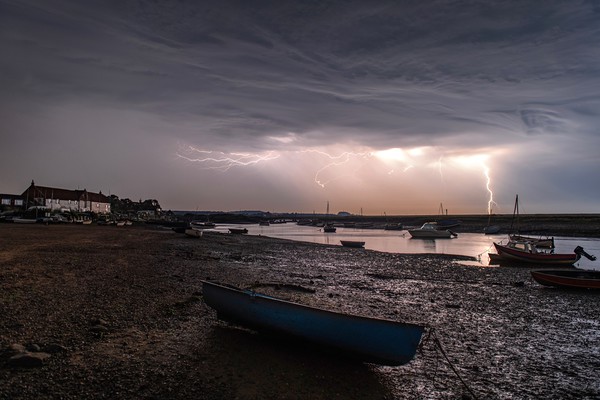 Lightning over Burnham Overy Staithe  Picture Board by Gary Pearson