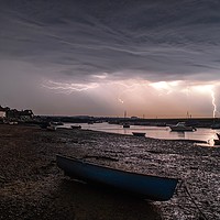 Buy canvas prints of Lightning over Burnham Overy Staithe  by Gary Pearson