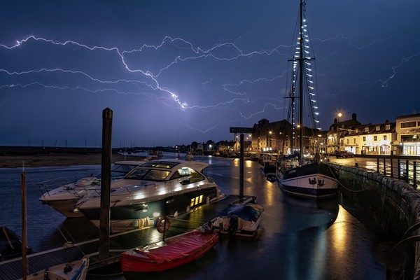 Lightning over Wells-next-the-Sea Picture Board by Gary Pearson