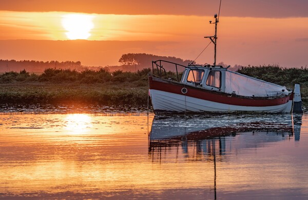 Sunset at the Staithe Picture Board by Gary Pearson