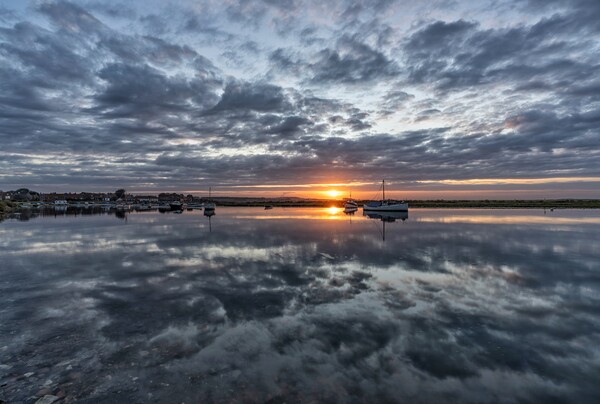 Sunset reflections - Burnham Overy Staithe  Picture Board by Gary Pearson