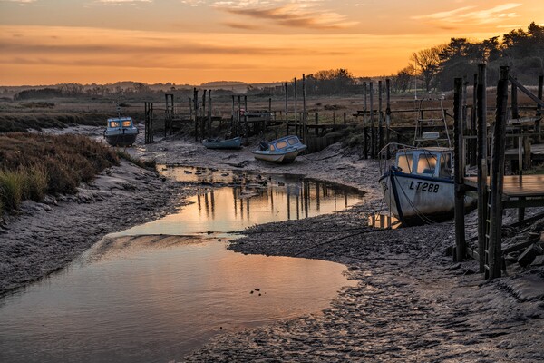 Sunrise at low tide - Thornham Picture Board by Gary Pearson