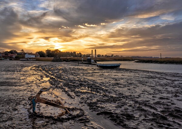 Sunset at low tide - Brancaster Staithe  Picture Board by Gary Pearson