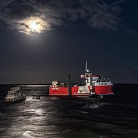 Buy canvas prints of LN181 at high tide under a full moon in Brancaster Staithe by Gary Pearson