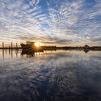 Buy canvas prints of Sunrise reflections at Thornham by Gary Pearson