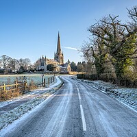 Buy canvas prints of Looking towards St Mary’s church on a frosty morning  by Gary Pearson