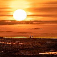 Buy canvas prints of A sunset stroll on Holme beach  by Gary Pearson