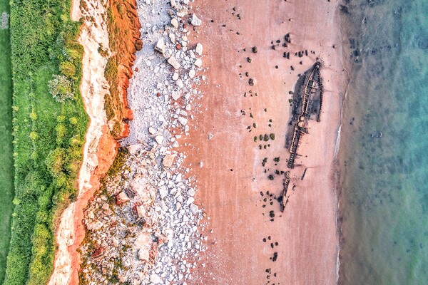 Looking down on the shipwreck of the Sheraton Picture Board by Gary Pearson