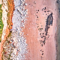Buy canvas prints of Looking down on the shipwreck of the Sheraton by Gary Pearson