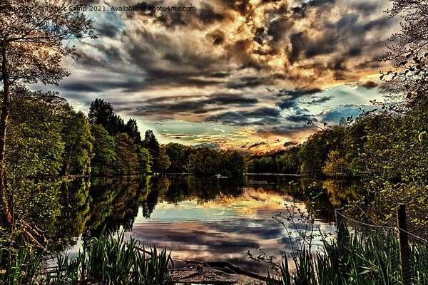 Fiery Sunset Over Coppice Pond Picture Board by Trevor Camp