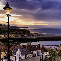 Buy canvas prints of Whitby By Lamplight in oils by Trevor Camp