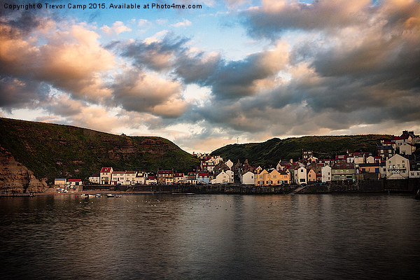 Sleepy Staithes Picture Board by Trevor Camp
