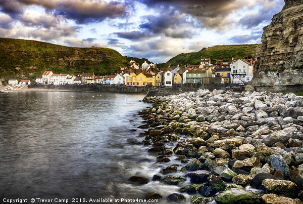 Staithes on the Rocks Picture Board by Trevor Camp
