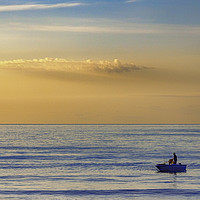 Buy canvas prints of The Lone Fisherman by Trevor Camp