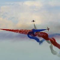 Buy canvas prints of The Dynamic Display of Red Arrows by Trevor Camp