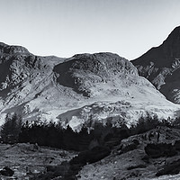 Buy canvas prints of Langdale Pikes - Mono by Trevor Camp